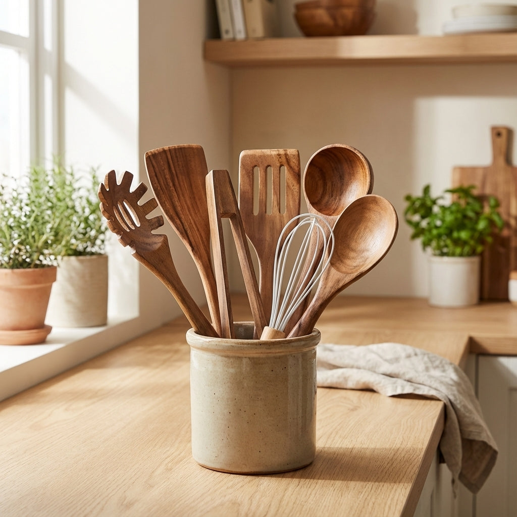 Wood Look Cooking Utensil Set | Everyday Kitchen Essentials