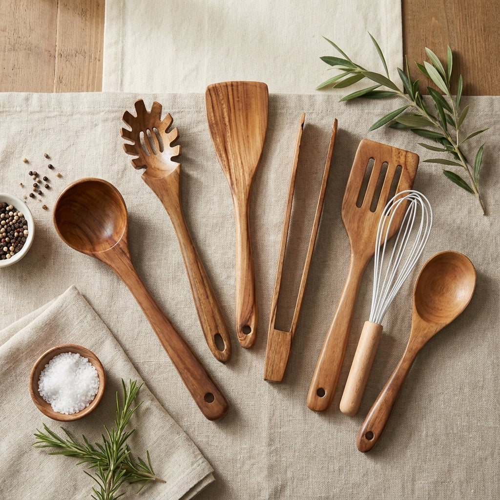 Wood Look Cooking Utensil Set | Everyday Kitchen Essentials
