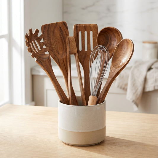Wood Look Cooking Utensil Set | Everyday Kitchen Essentials