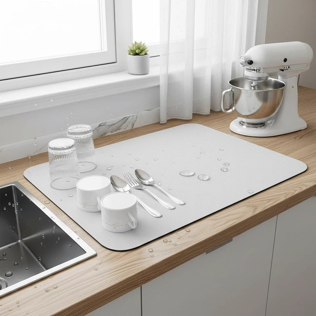Absorbent Kitchen Drying Mat | Clean Countertop Protection