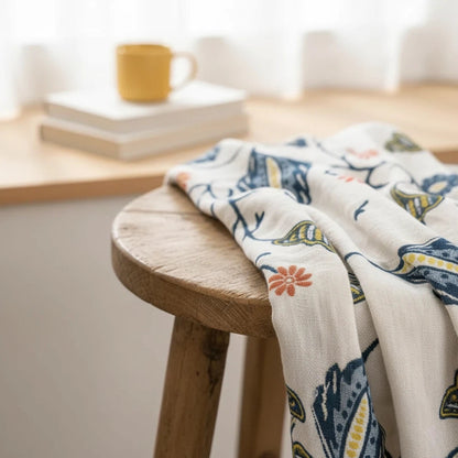 Floral Throw Blanket with Tassels | Bohemian Sofa Accent