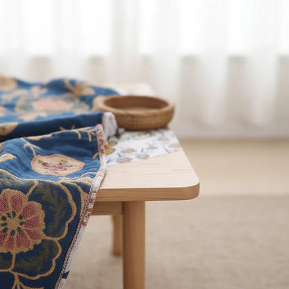 Floral Throw Blanket with Tassels | Bohemian Sofa Accent