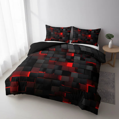 Geometric Grid Bedding Set | Modern Quilt Cover Statement
