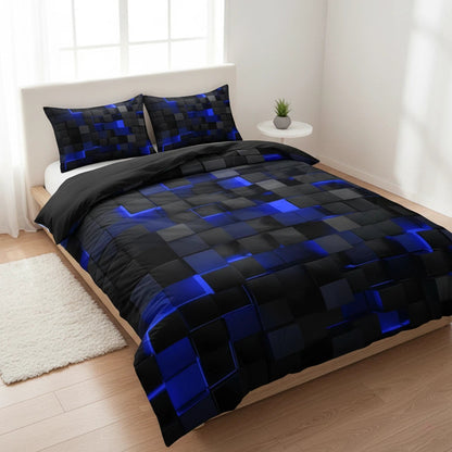 Geometric Grid Bedding Set | Modern Quilt Cover Statement
