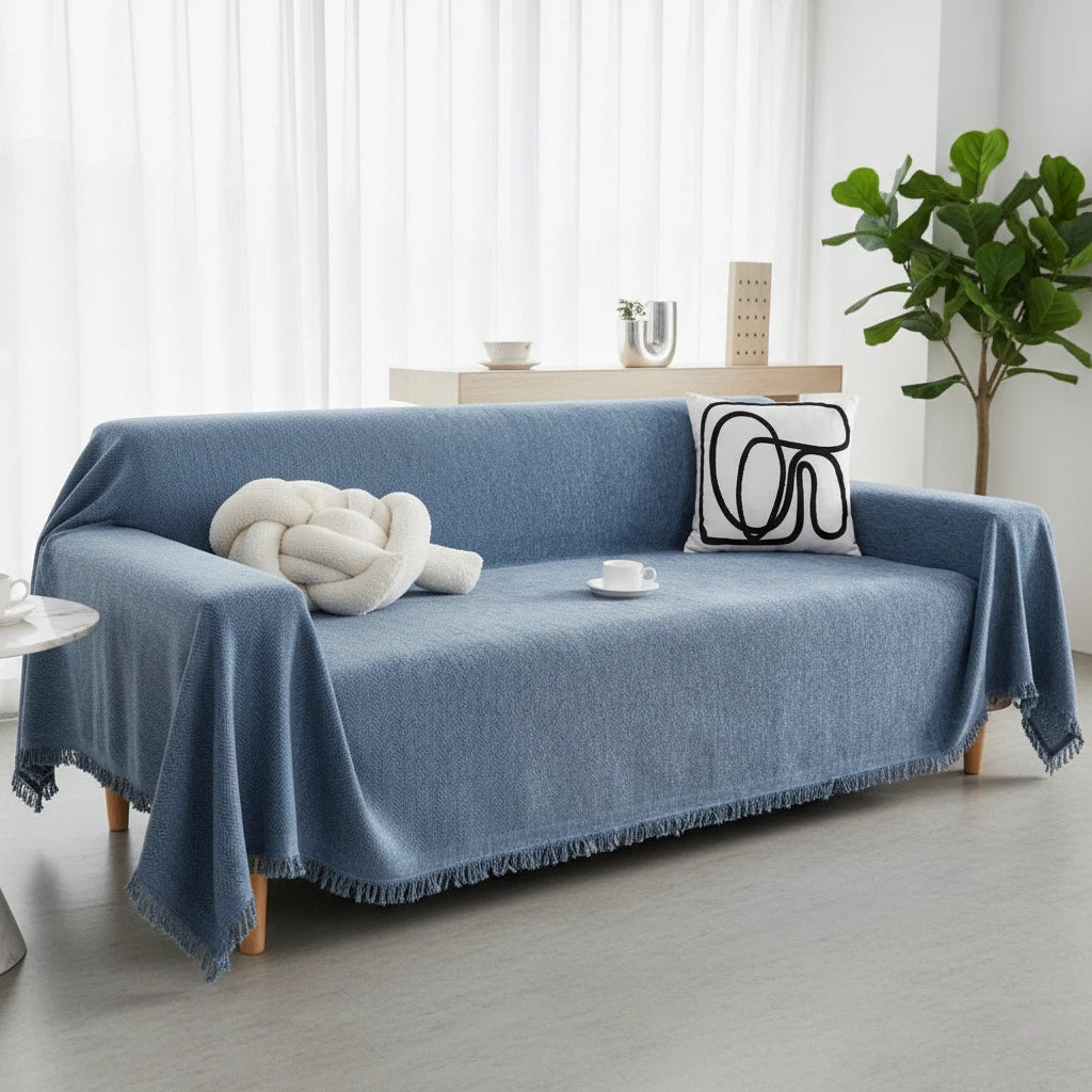Minimalist Chenille Sofa Cover | Textured Living Room Refresh