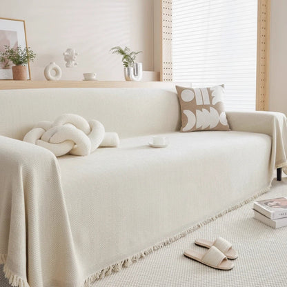 Minimalist Chenille Sofa Cover | Textured Living Room Refresh