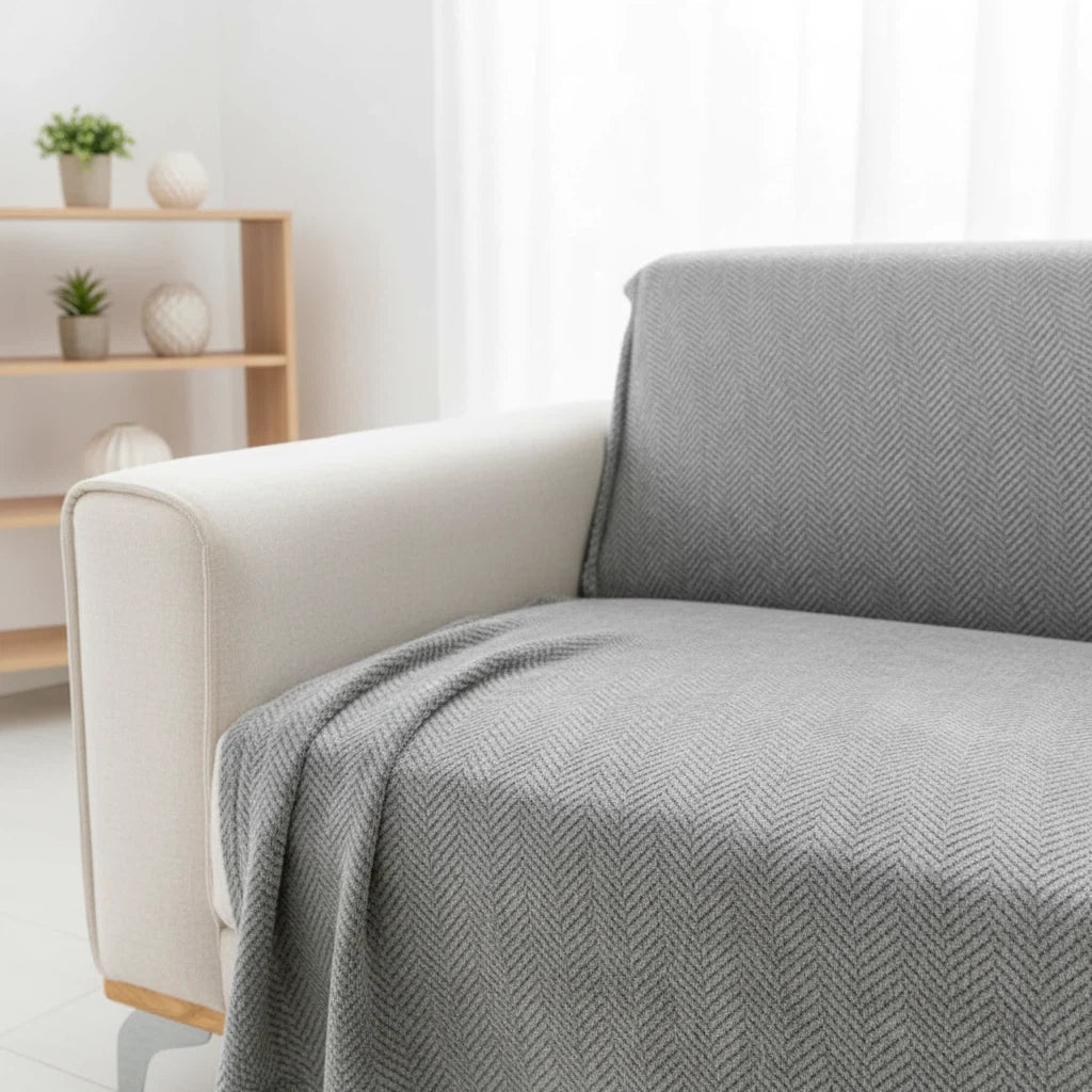 Minimalist Chenille Sofa Cover | Textured Living Room Refresh